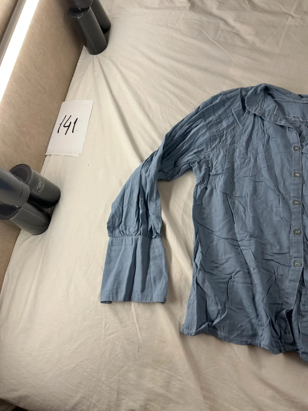 Chemise vintage bleu clair – photo 3